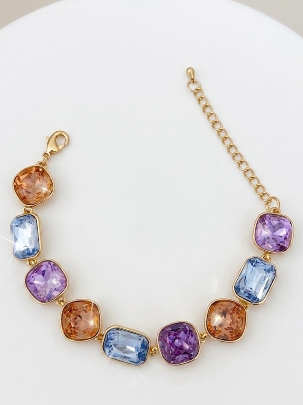 French Collection Austrian Crystal Bracelet | 14K Gold Plated Hypoallergenic